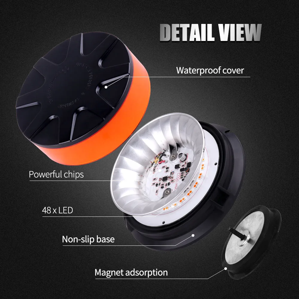 1 шт. светодиодный стробоскоп вращающийся мигающий маяк безопасный полицейский