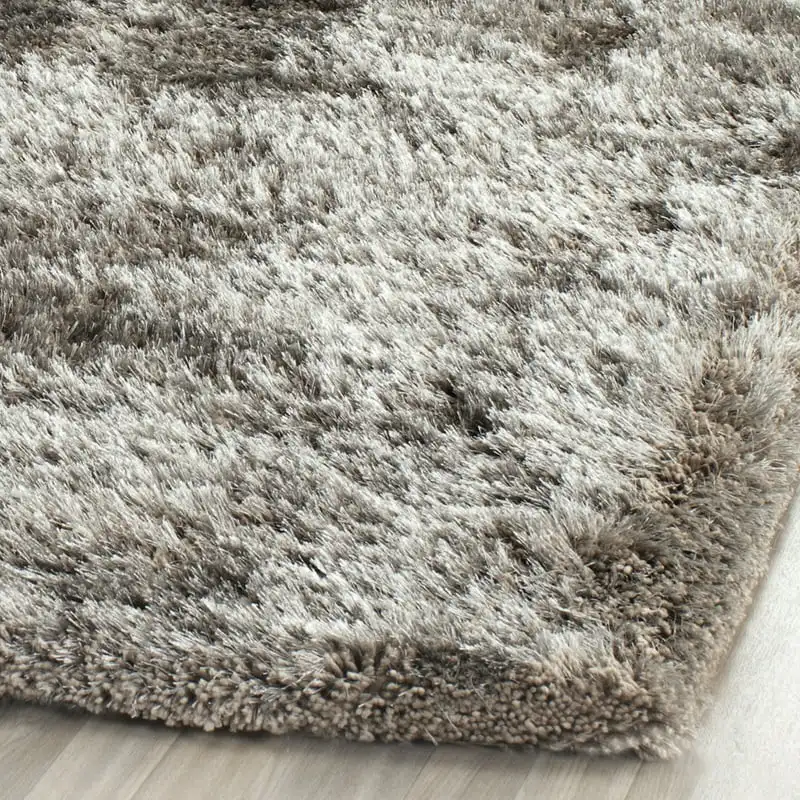 

Solid South Beach Polyester Shag Area Rug, Silver, 2' x 3'
