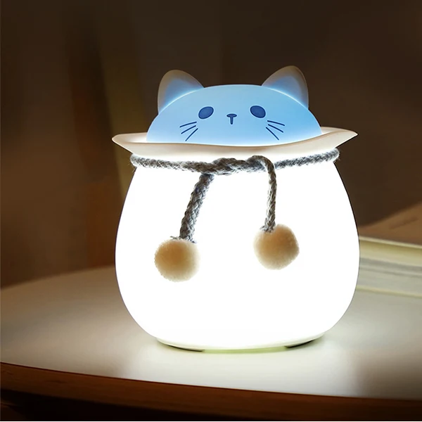 

Usb Rechargeable Silicone Pat Light Cartoon Eye Protection Pat Lights Adjust Brightness Desk Lamp Wholesale Home Decor Creative