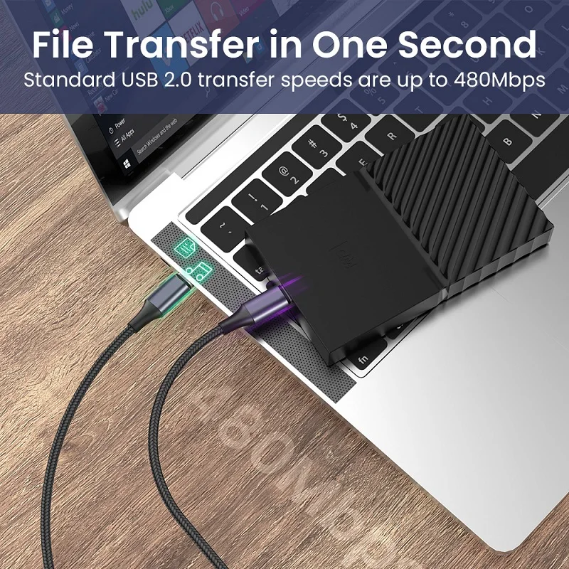 Кабель USB Type-C на 5 А 100 Вт