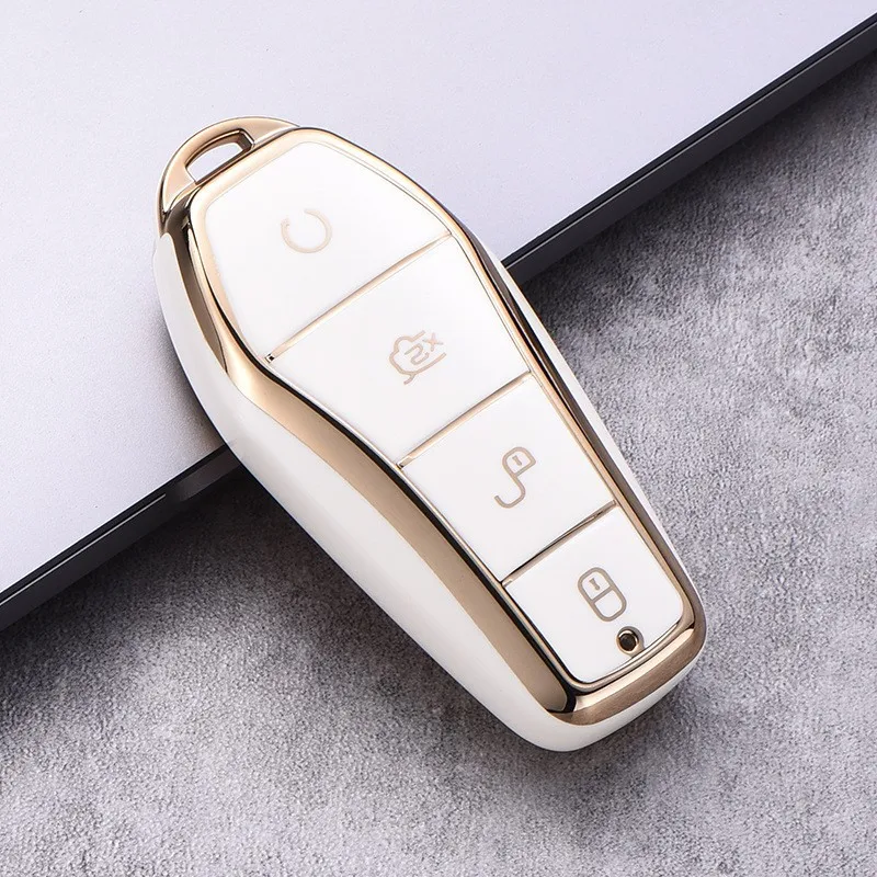 Мягкий ТПУ чехол для автомобильного ключа China BYD Song PRO Han EV Max Tang DM 2018 Qin PLUS 4 кнопки