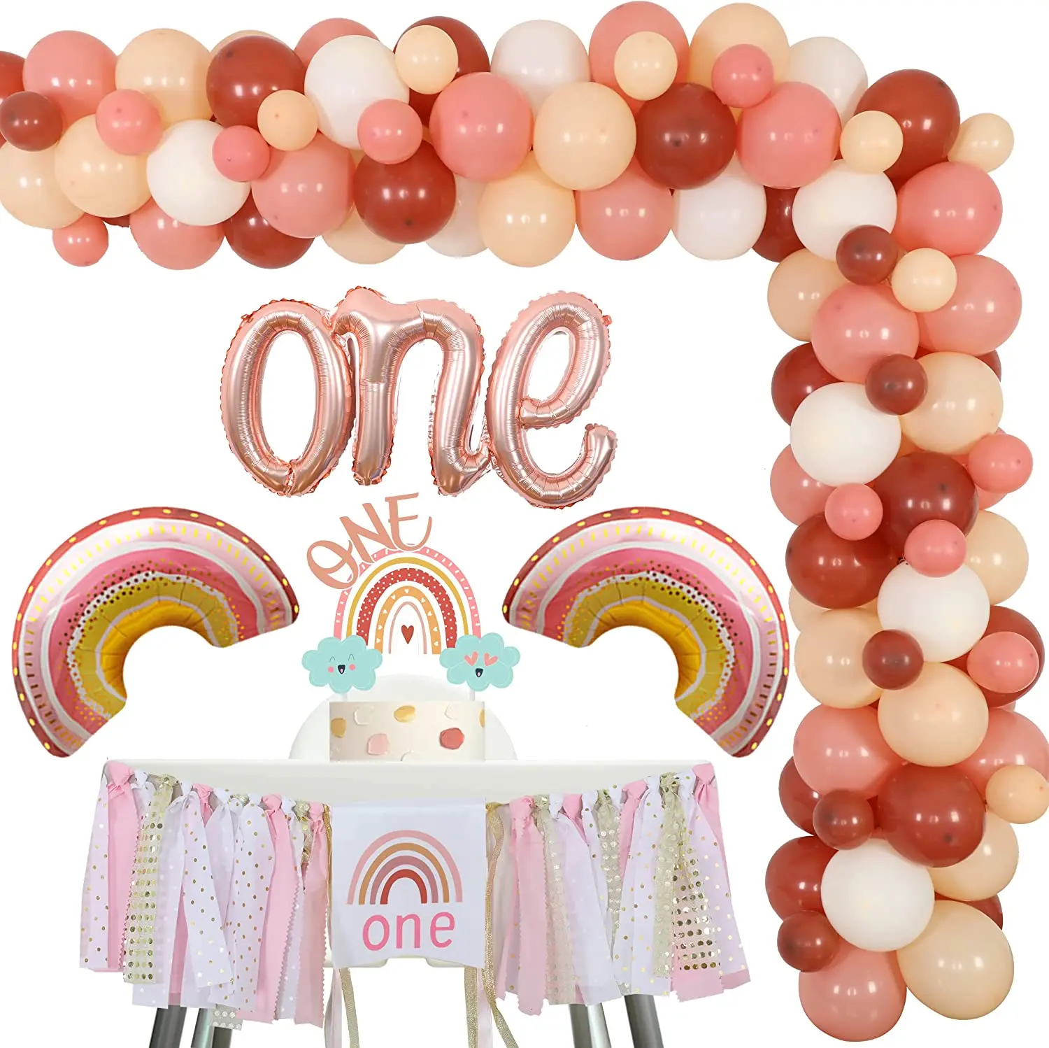 Украшение в стиле бохо на 1-й день рождения для девушек богемный Радужный шар