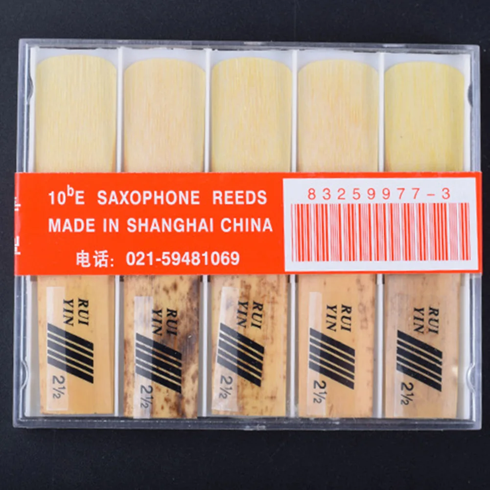 

10Pcs Eb Alto Sax Saxophone Reeds Strength 2.5 Sax Instrument Reed Alto Saxophone Parts Woodwind Accessories Replacement