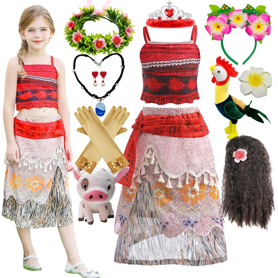 Платье принцессы Моана для косплея детская одежда на Хэллоуин малышка платье