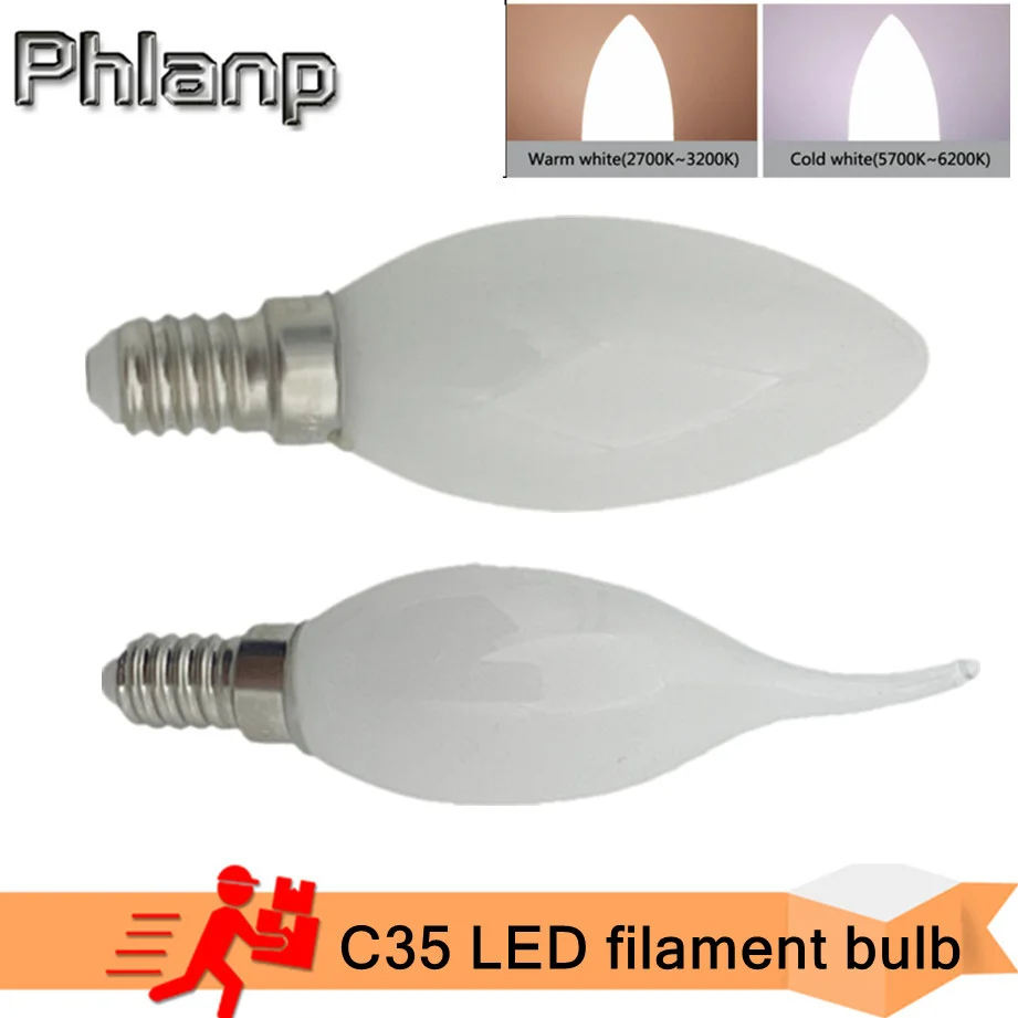 

C35 E14 E27 Led Candle Vintage Retro Dimming Frosted 110V 220V Filament Bulbs 7W Lamp For Chandelier Lighting high quality