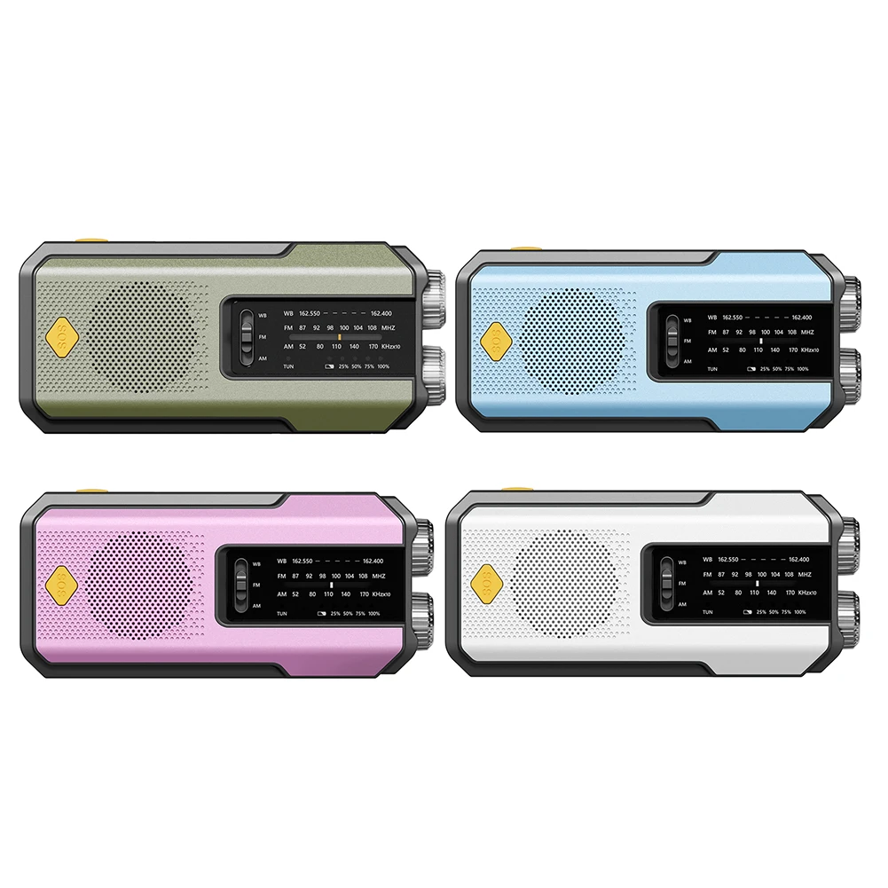 Аварийное радио с рукояткой 2000 мАч внешний аккумулятор зарядное устройство для