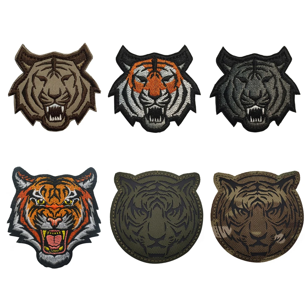 

Infrared IR Reflective Animal Tiger Tactical Military Embroidered Patches Multicam Appliqued Emblem Badges For Clothing Backpack