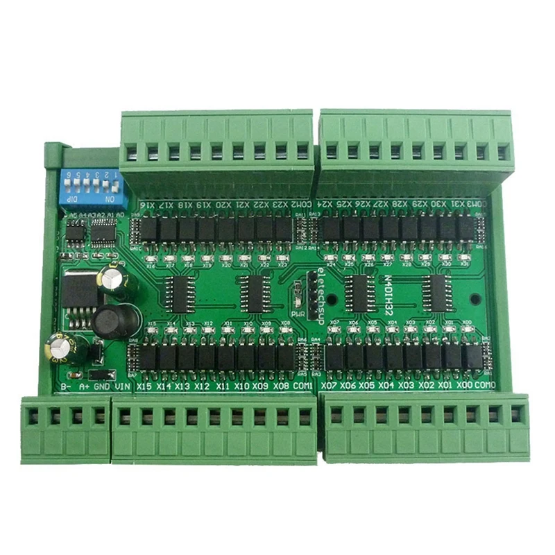 

32Ch изолированный цифровой вход RS485 Modbus Rtu контроллер DC 12В 24В ПЛК коммутатор плата сбора количества