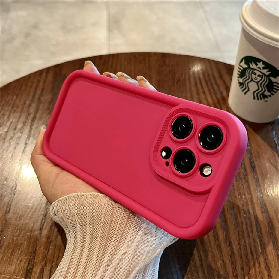 Фото Мягкий силиконовый чехол-бампер карамельного цвета для iPhone 11 12 13 14 Pro Max Plus X XR XS Защита камеры противоударные Чехлы Чехол №5