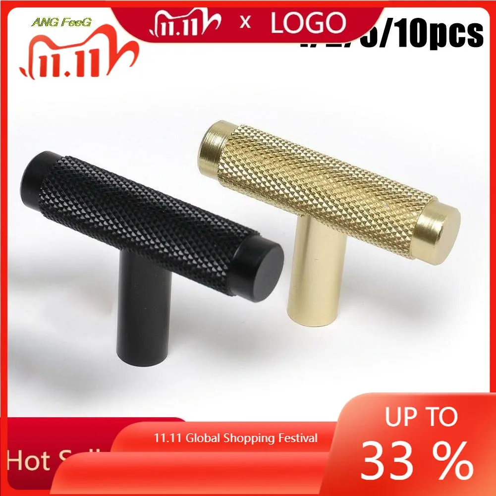 

Kitchen Cabinet Door Drawer Cupboard Knurled T Bar Knob Frosted Pattern Modern Simple Fashion Handle Home Hardware Handle