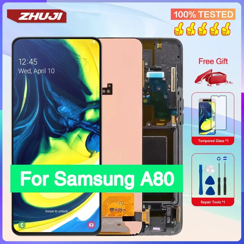 Super Oled LCD Screen For Samsung Galaxy A80 100% New Original Touch Screen Display Replacement For A80 A805F A8050 A805X A805N