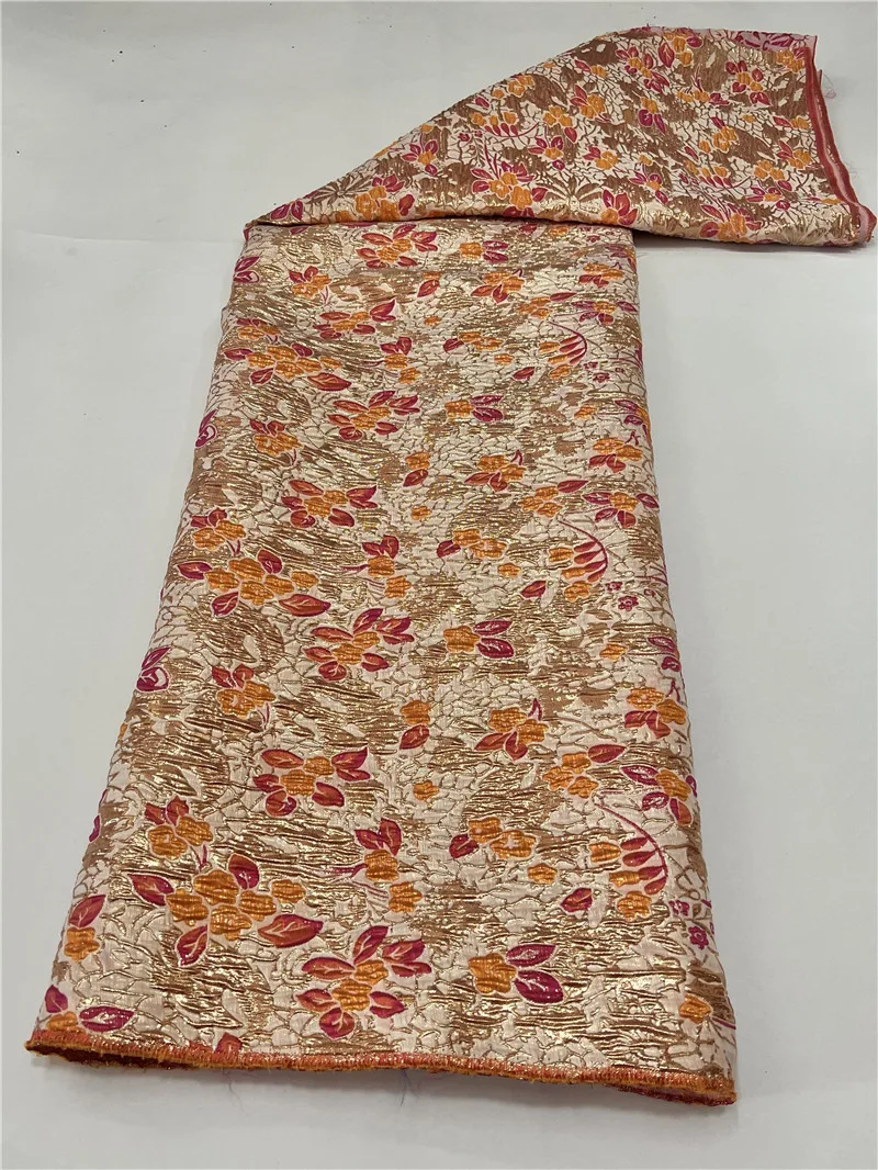 

Latest African Brocade Jacquard Lace Fabric Women Floral Damask Cloth 2022 Nigerian Flower Tissu Material Tela For Dress DJB22