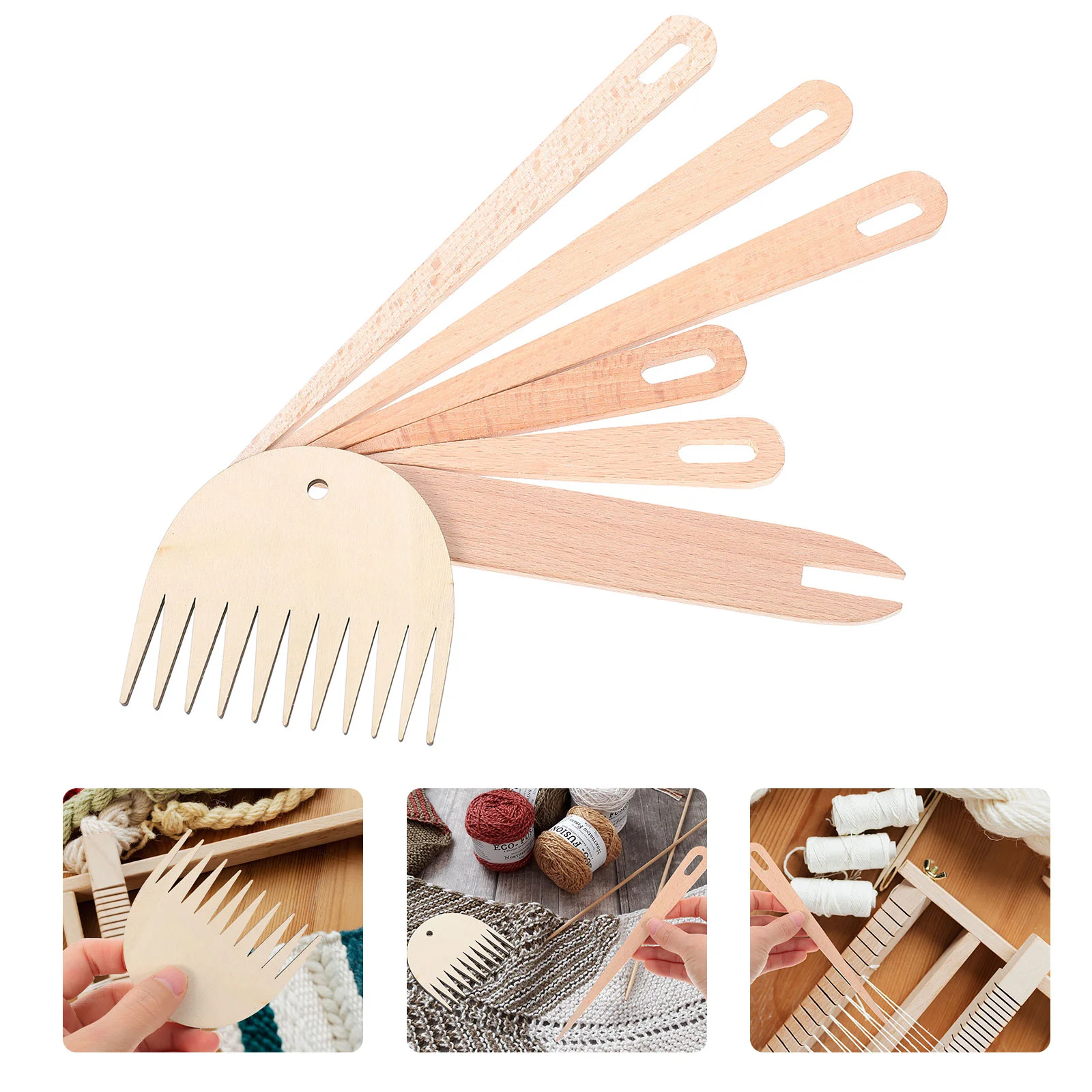 

1 Set Wood Knitting Shuttle Weaving Stick Professional Knitting Tool Sewing Tool for Woolen Yarn Home