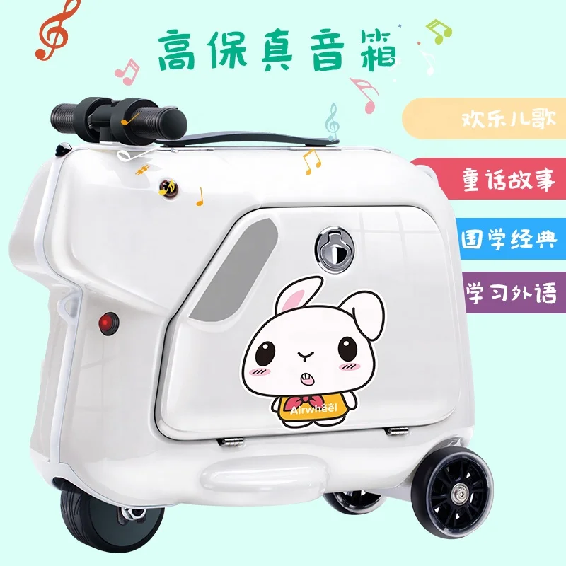 

Cartoon Suitcase Children Rolling Luggage Bag Spinner Kids Travel Ride on Trolley Luggage Scooter