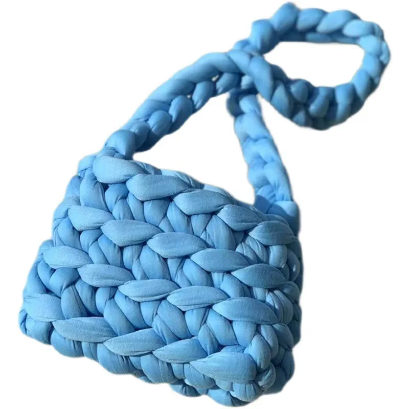 

Handmade Women's Bag Hollow Out Soft Sling Shoulder Bag Fashion Woven Female Hobos Trend 2022 Fashion Female Bags