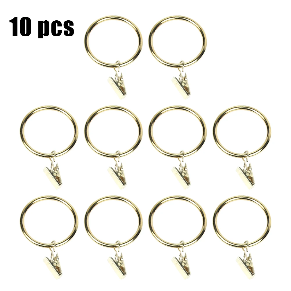 

Perfectly Crafted Metal Curtain Pole Rod Voile Net Rings Hooks With Clips Hanging 35mm Rings for Drapes and Curtains