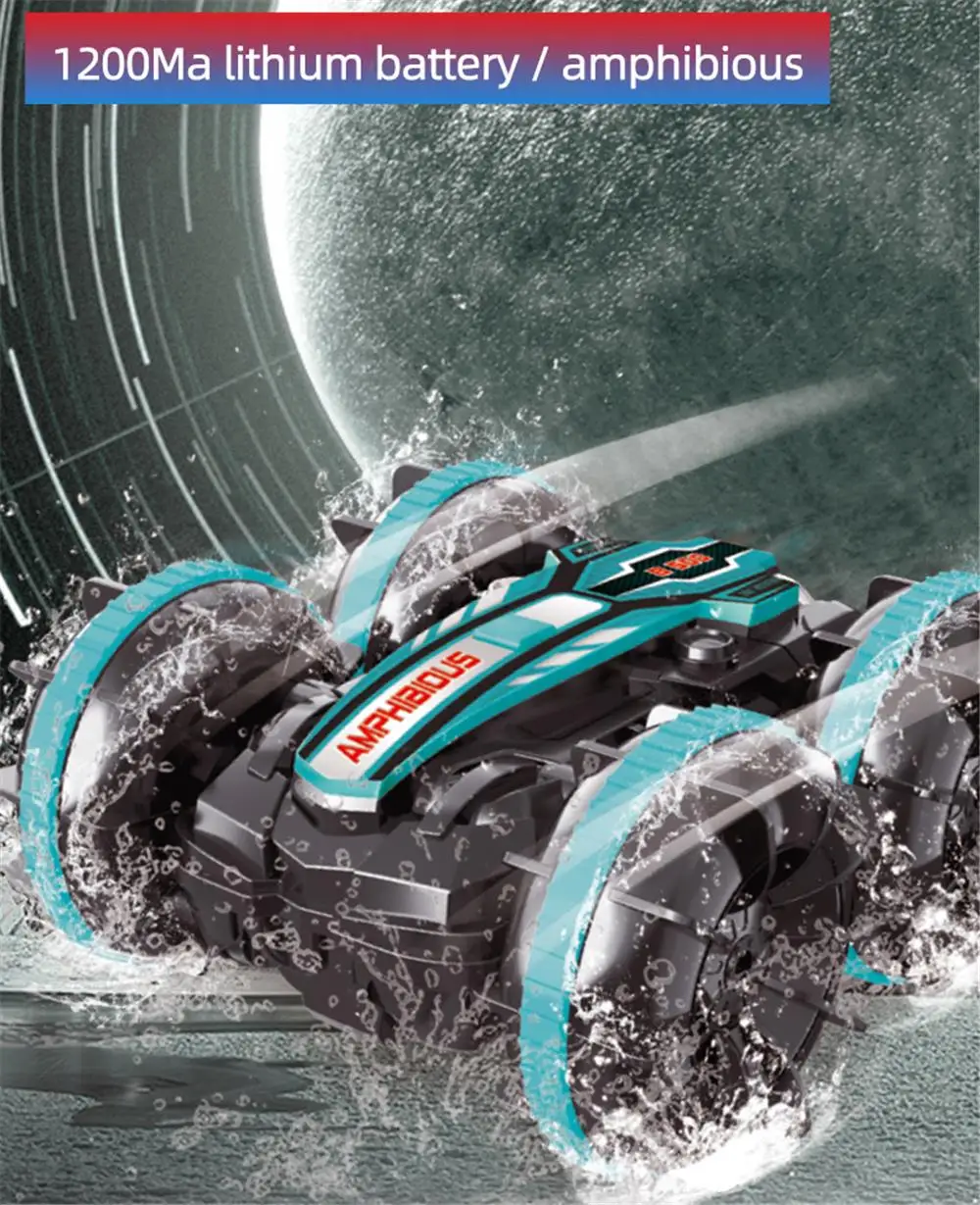 Новейшая Радиоуправляемая машина 2 4G амфибия трюки Двусторонняя Дрифт откидная