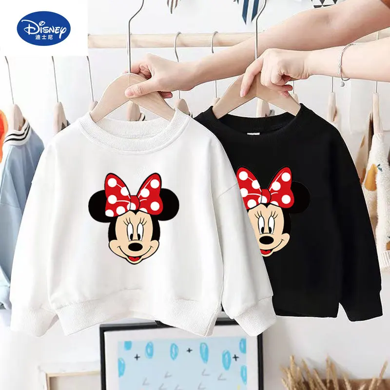 Disney Mickey Mouse 2023 Boy and Girls Round Neck Sweater Spring and Autumn New Cartoon Print ChildrenTop Coat Children Clothing
