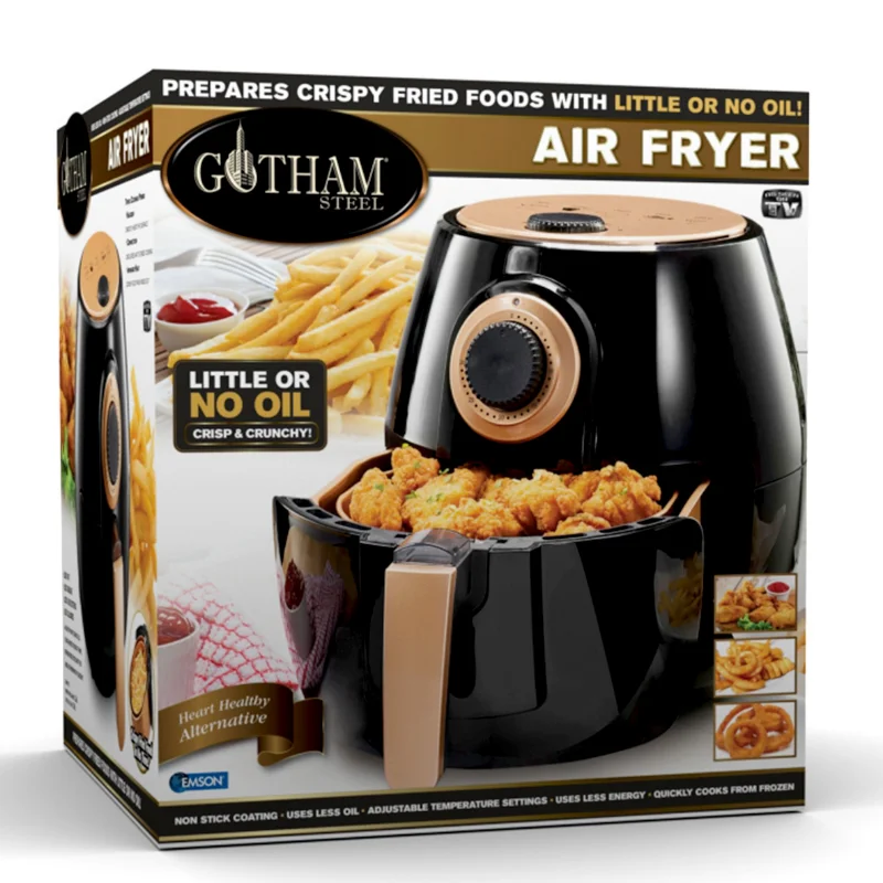 Gotham Steel Air Fryer XL 3.8 Liter Rapid Air Technology for Oil Free Healthy Cooking Adjustable Temperature Control Air Fryers