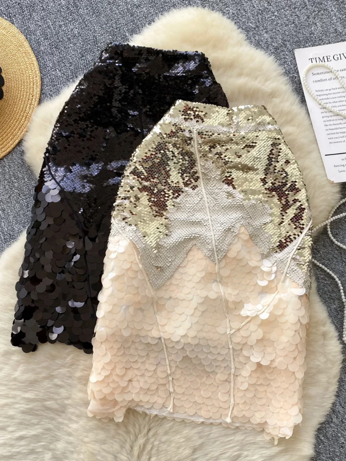 Foamlina American ins Сексуальная красочная блестящая юбка с блестками Женская высокой