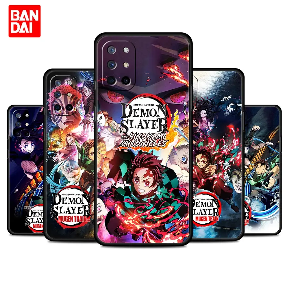 

Demon Slayer Anime Case for Oneplus 9 10 Pro 8 8T 9R Nord 2 N100 N10 CE N200 5G Matte Luxury Silicone Phone Soft Cover Black