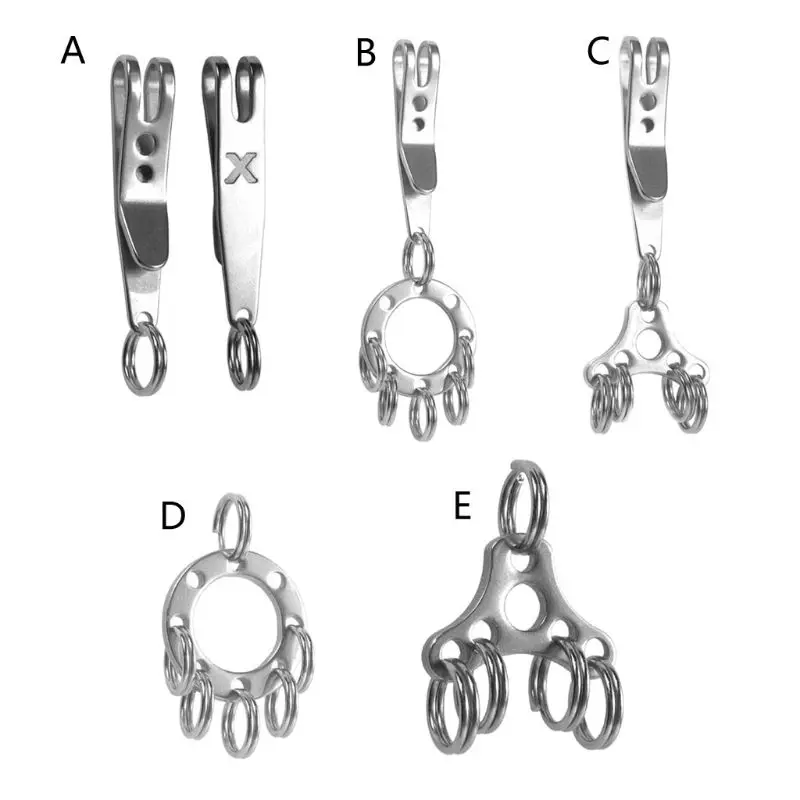 

for TITANIUM Steel Keychain Pocket Clip Multi-Purpose Pocket for KEY Ring for Wo