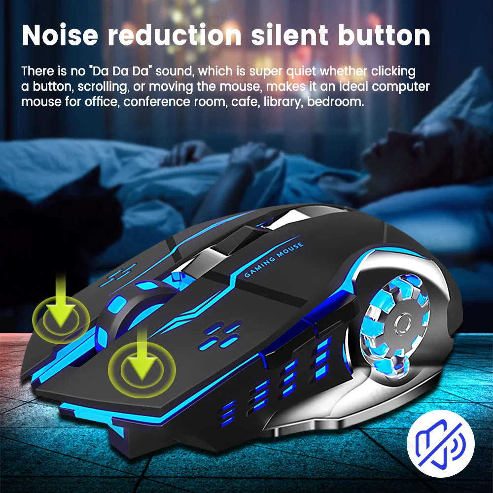 Беспроводная игровая мышь с зарядкой, беззвучная Bluetooth эргономичная оптическая компьютерная мышь для компьютера (art.: 3920be8be0963) - 3920be8be0963