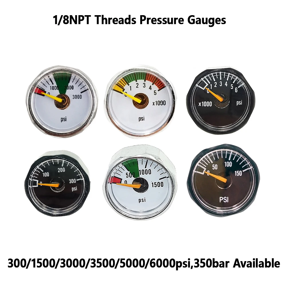 

Манометр для пневматической винтовки 150/300/1500/3000/5000/6000psi, миниатюрный манометр 1/8npt