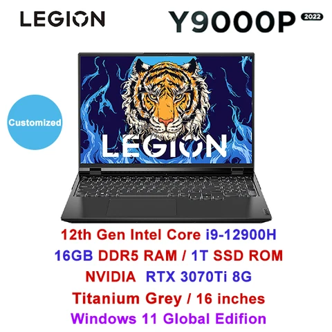 Ноутбук Lenovo Legion Y9000P 2023, 16 дюймов, игровой ноутбук для киберспорта, 32 ГБ, 2 ТБ, SSD, RTX 4060/4080, 13-й ноутбук для геймеров