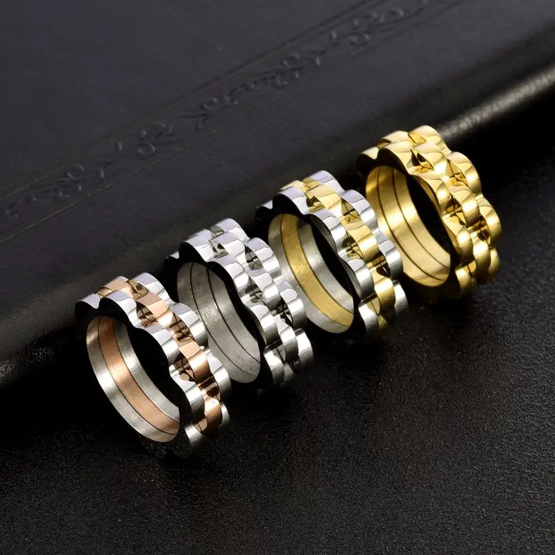 

Brand Shining Stainless Steel Speedometer Wedding Party Fashion Charm Rings Men Women Annular Finger Rings Jewelry Gift