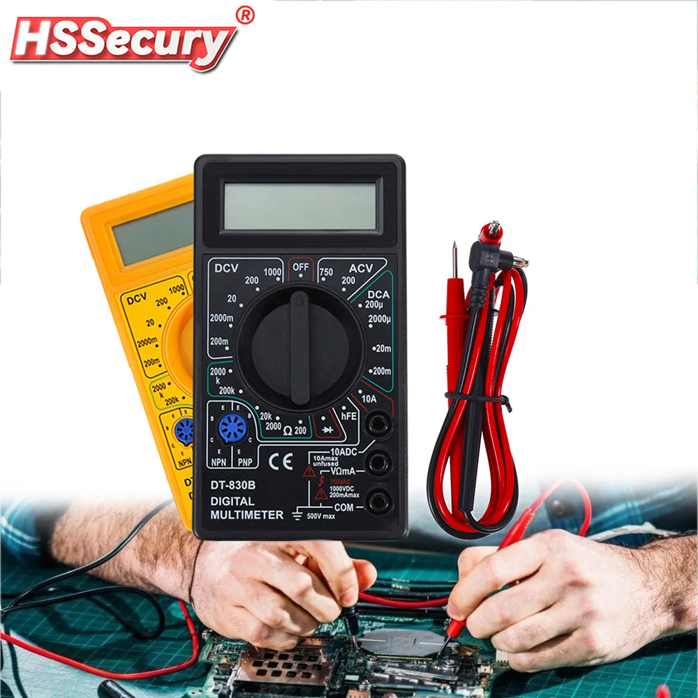 AC/DC Digital Multimeter with LCD 750/1000V Handheld Voltmeter Ammeter Ohm Tester With Probe Safety Electrinic Tester Tools