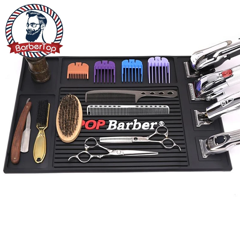 2023 BarberTop Magnetic Tray Hairdressing Antiskid Silicone Storage Salon Table Mat Cushion NonSlip Heat Resistant Pad