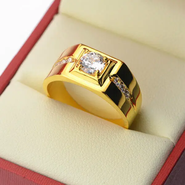 

Shiny Cubic Zirconia Ring for Men Women Hip Hop Rock Party Jewelry