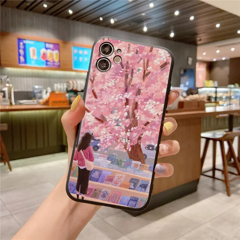 

Painting Case For Samsung S22 S21 S20 FE Plus Ultra S10 S9 S8 S7 Edge S10E Note 20 10 Lite Cartoon Landscape Pattern Back Cover