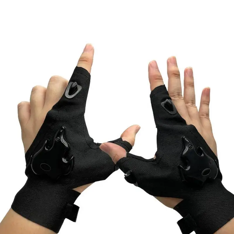 

Rechargeable Flashlight Gloves Fingerless Gloves LED Lighting Repair Finger Lamp For Outdoor Night Fishing Camping Hiking Tool