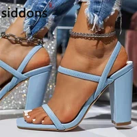 2022 ladies fashion open toe high heel sandals summer new ladies thick heel thin strap sandals ladies party casual sandals