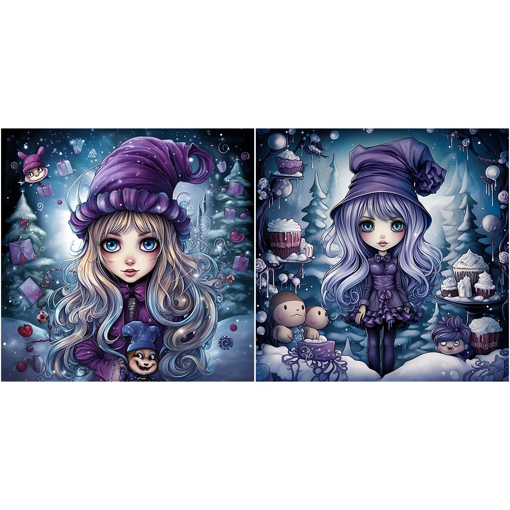 5D DIY Полный круглый дрель Частичная AB Алмазная картина Зимний комплект для