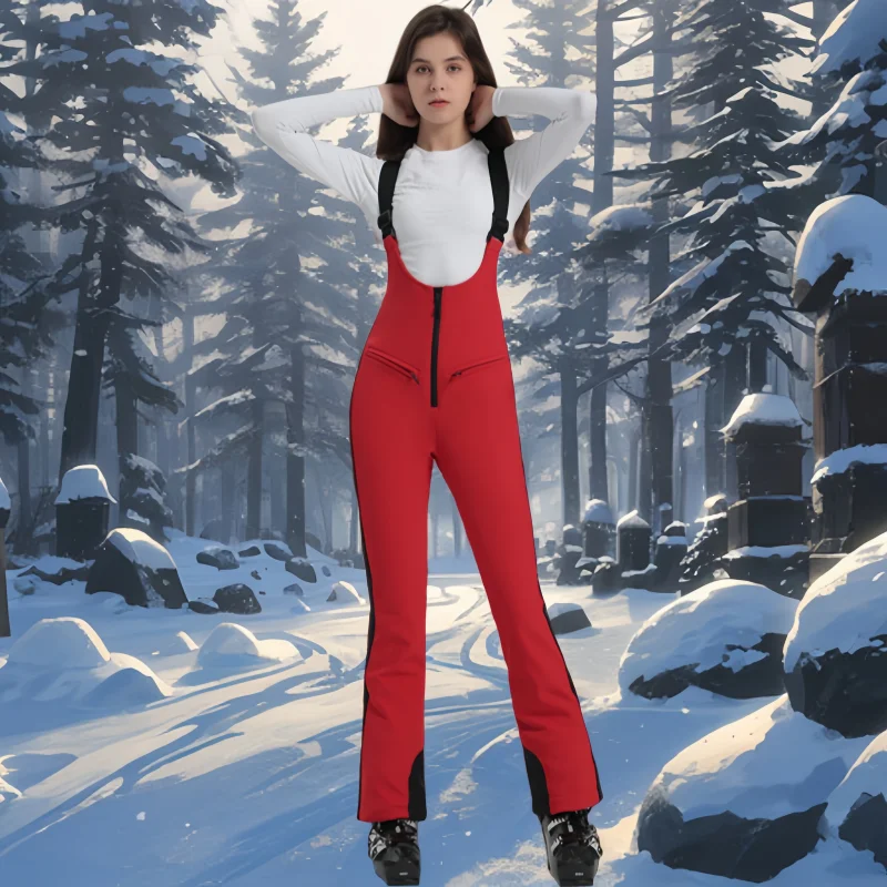 Лыжные цельнокроеные брюки на ремешках новые женские уличные водонепроницаемые