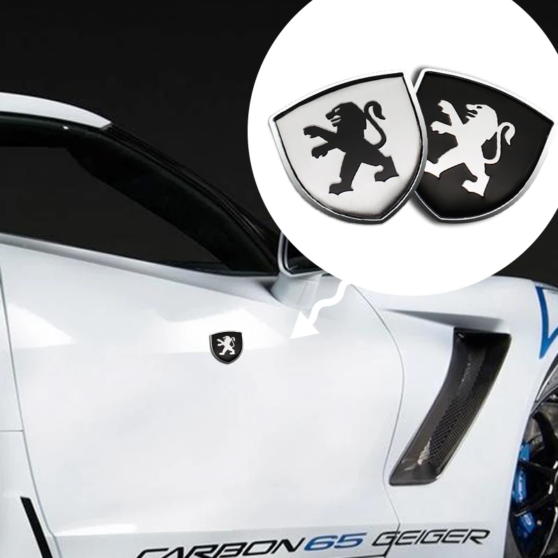 

1/2pcs 3D Metal Car Styling Accessories Emblems Badge Stickers Decoration Decal For Peugeot 206 207 208 406 407 408 508 607 2008