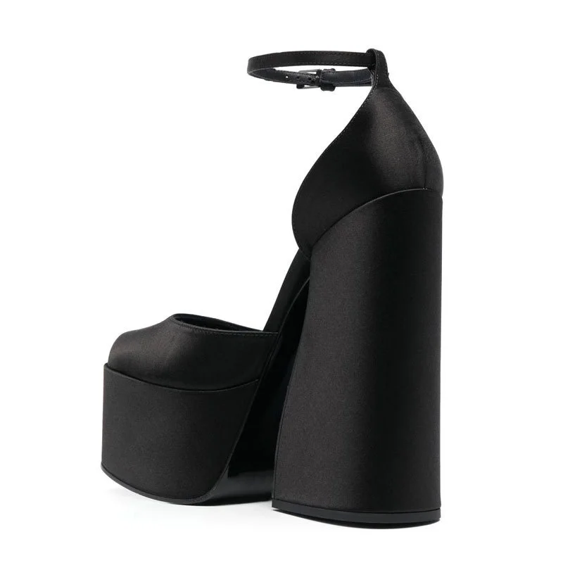 Summer New Women's Sandals Trend 2023 Round Toe Super High Heels Patent leather Female Shoes Thick Platform Buckle Ladies Pumps