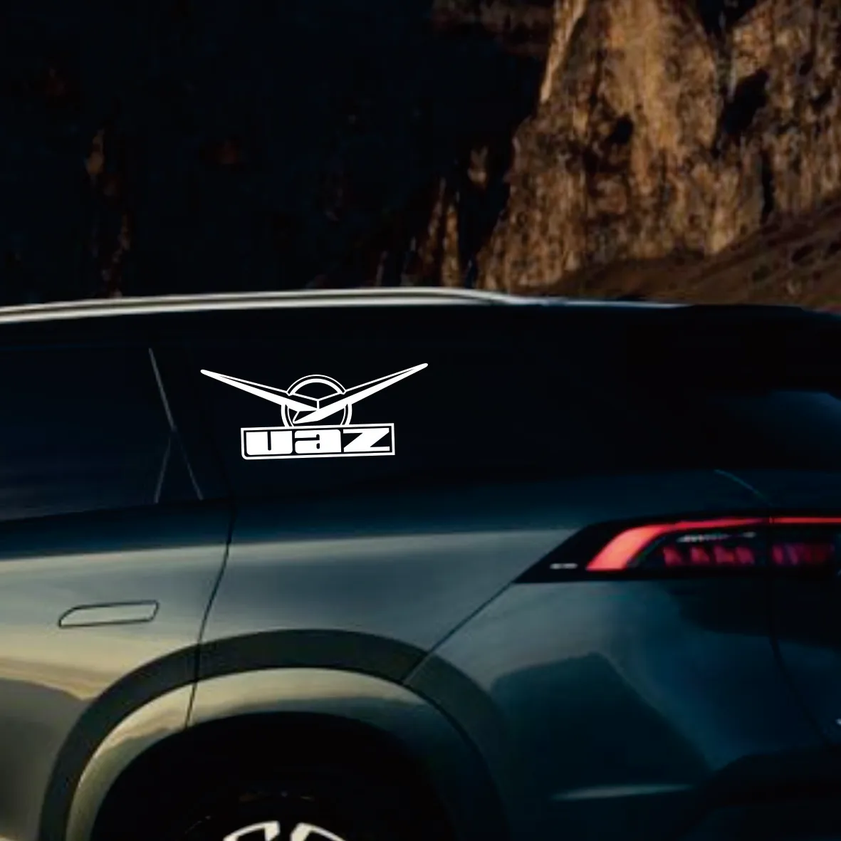 Various Sizes UAZ funny car sticker vinyl decal white/black auto stickers for bumper window decorations