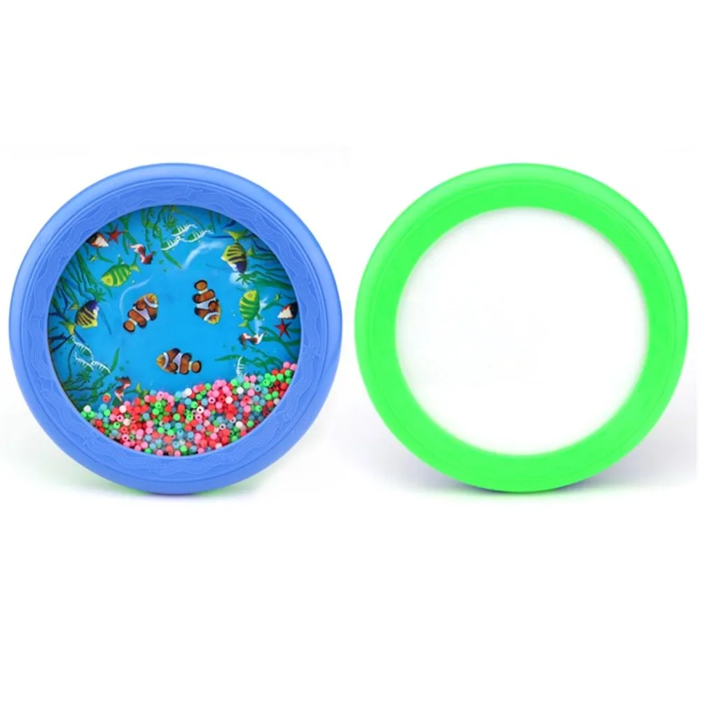 

Ocean Drum Children's Drum Orff Transparent Drum Face Interactive Educational Instrument Toys Blue Dynamic Drum