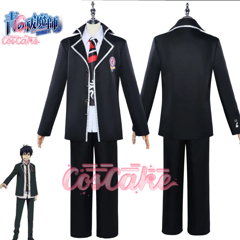 Аниме Okumura Rin Косплей Костюм Ao no Exorcist Школьная форма Пальто Брюки Рубашка Галстук