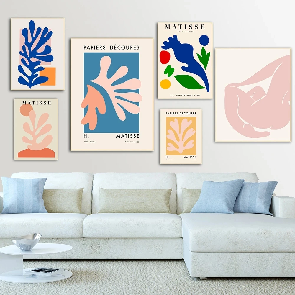 

Abstract Plant Leaves Canvas Painting Exhibition Retro Posters And Prints Matisse Wall Art Pictures For Living Room Home Decor