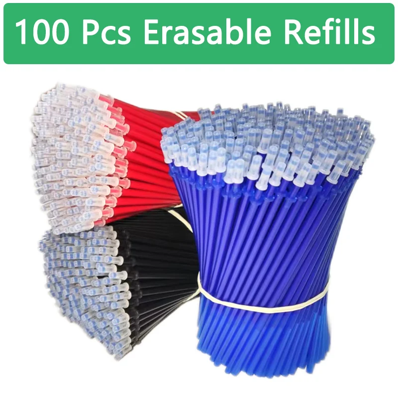 

100 Pcs/set Kawaii Erasable Refill Erasable pens Gel Pen sketch Writing Stationery for Notebook school supplies cute kids pencil