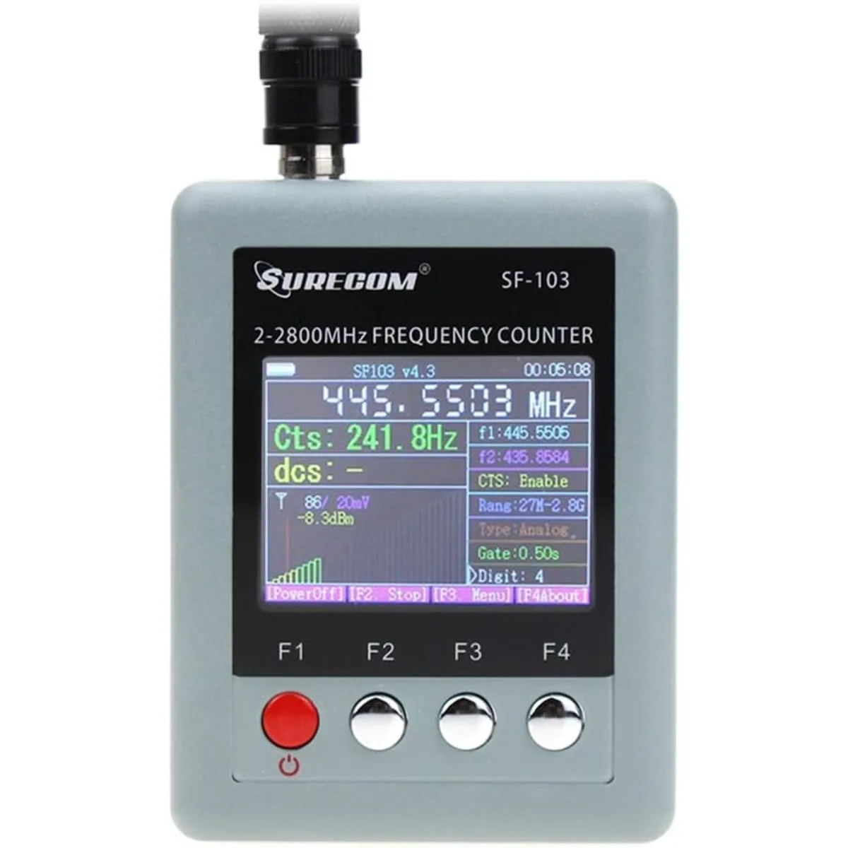 Фото Частотомер Surecom SF-103 2МГц-2.8ГГц с декодером CTCSS DCS, тестер для аналоговых и цифровых DMR портативных раций №1