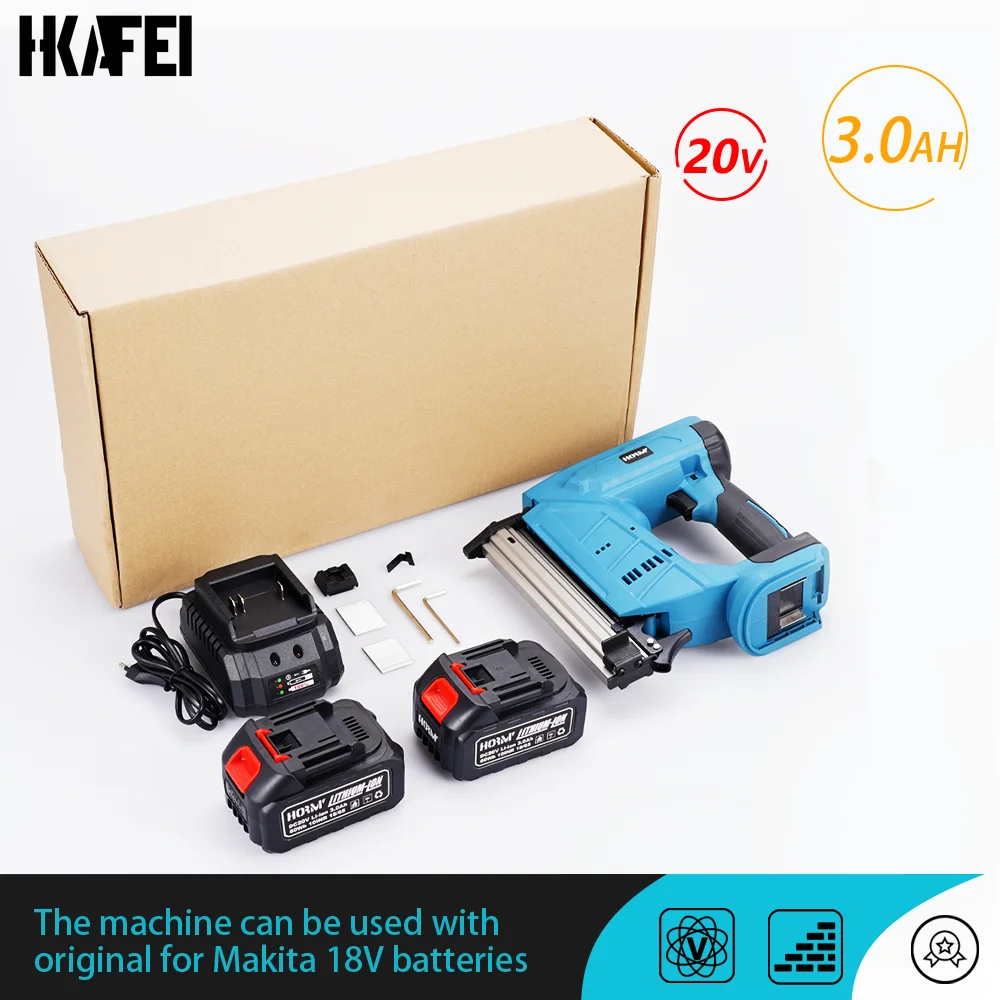 20V Electric Nail Gun Electric Nailer Stapler Framing Nailer Tacker Furniture Staple Gun Woodworking Power Tool For Makita