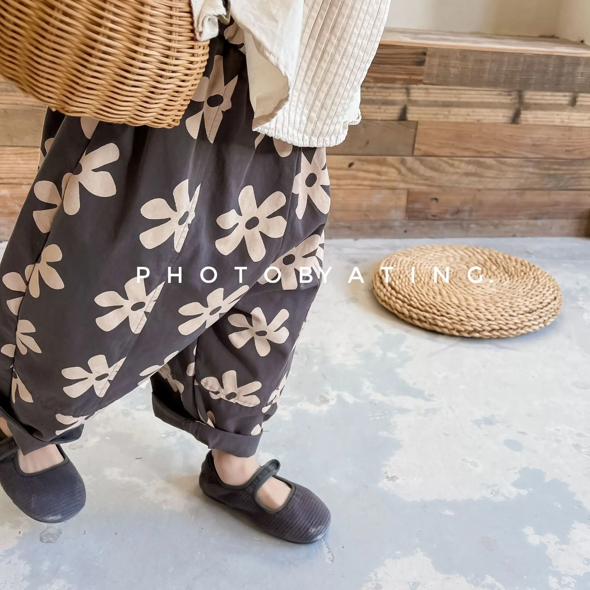 

2022 New Children Loose Fashion Pants Vintage Korean Kids Clothes Toddler Girls Cotton Clothing Baby Boys Harem Casual Trousers