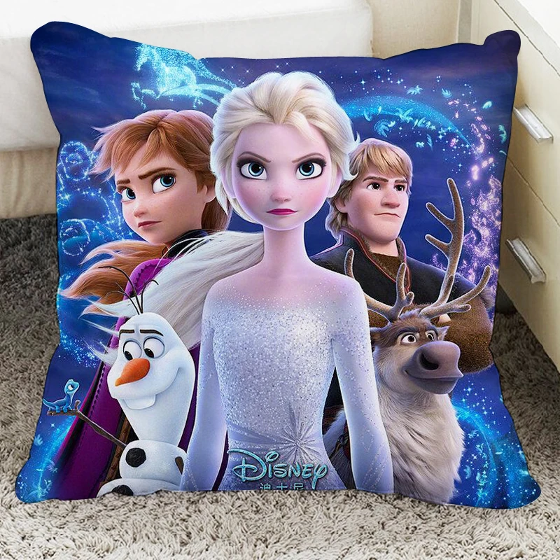 

Disney frozen2 Elsa Anna Girls Decorative/nap Pillow Cases cartoon Cushion Cover on Bed Sofa Children Birthday Gift 40x40cm