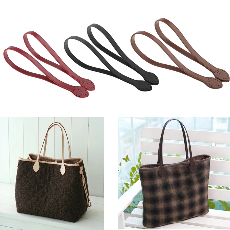 

2*60cm Bag Strap PU Leather Bag Handle Detachable Belt Shoulder Bag Handles Straps Replacement for Handbags DIY Accessorie